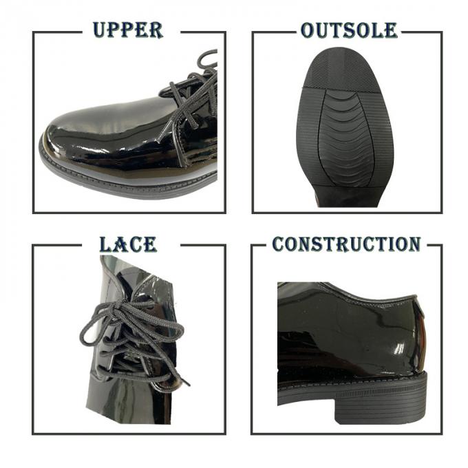 Schwarzer heißer Verkaufs-Hochglanz-Leder-Offizier Shoes für Militär