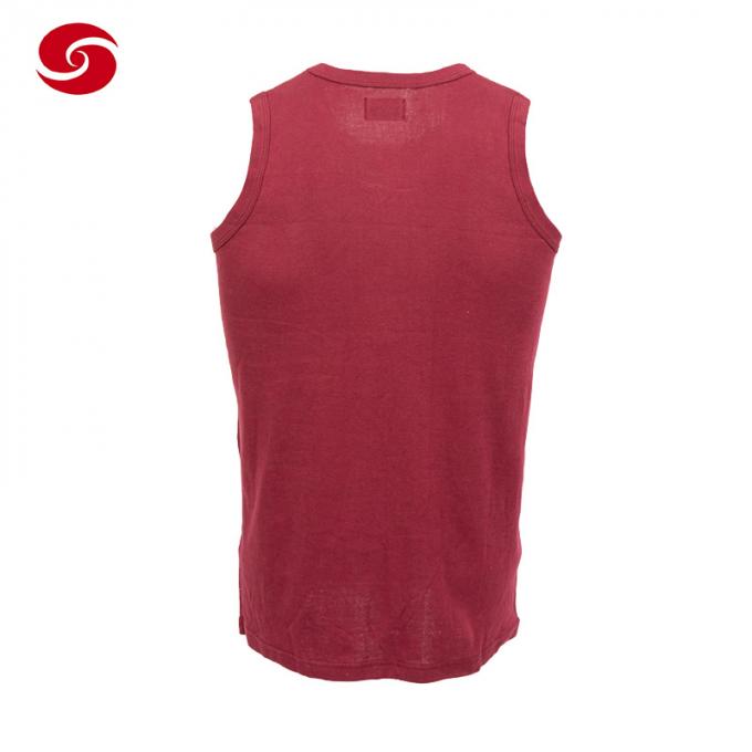 Kundengebundene roter Baumwollrundhalsausschnitt-Militärarmee-T-Shirt Weste