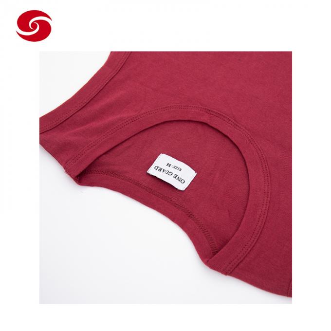 Kundengebundene roter Baumwollrundhalsausschnitt-Militärarmee-T-Shirt Weste