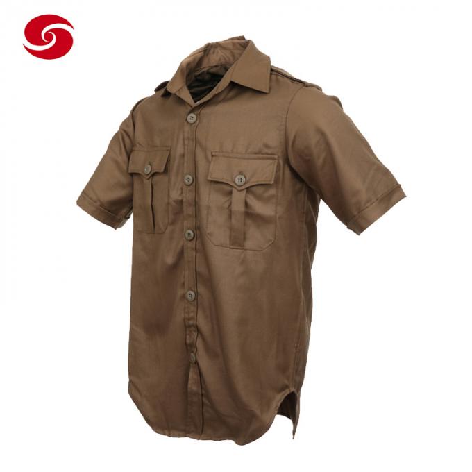 Polizeibeamte-Bush Shirt Combat-Uniform Sommer-Brown-kurzen Ärmels