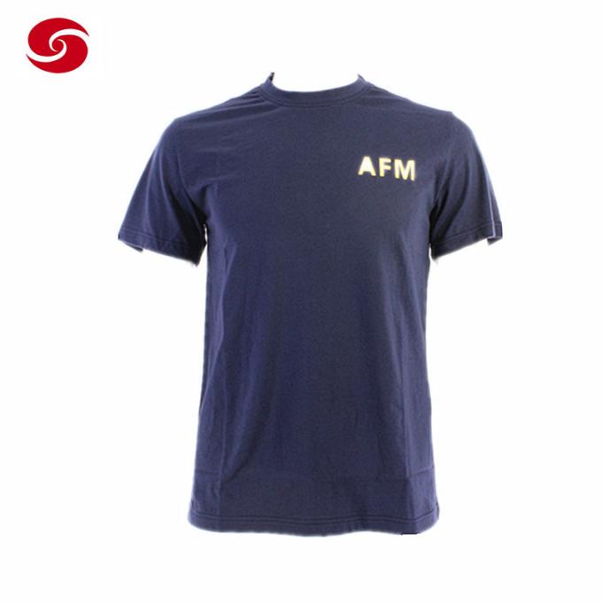 O-Hals-Trainings-T-Shirt Flughandbuchs militärisches blaues für Mann