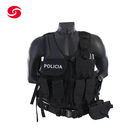 Black Military Tactical Vest Multi Functional Pouches Air Soft Vest With Mesh
